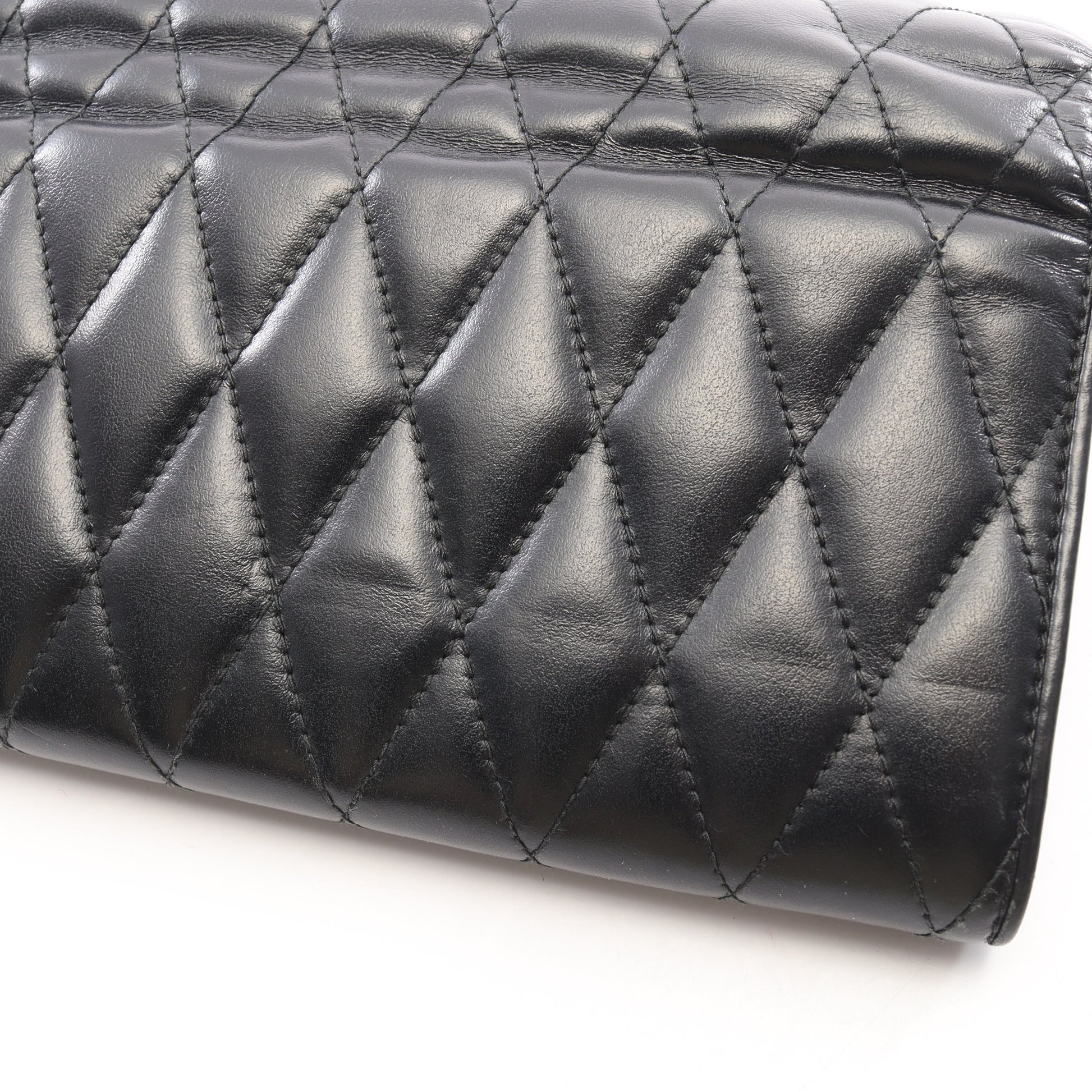 SOFT CALF BIKER 二つ折り長財布 レザー ブラック ミュウミュウ 財布・小物 miu miu