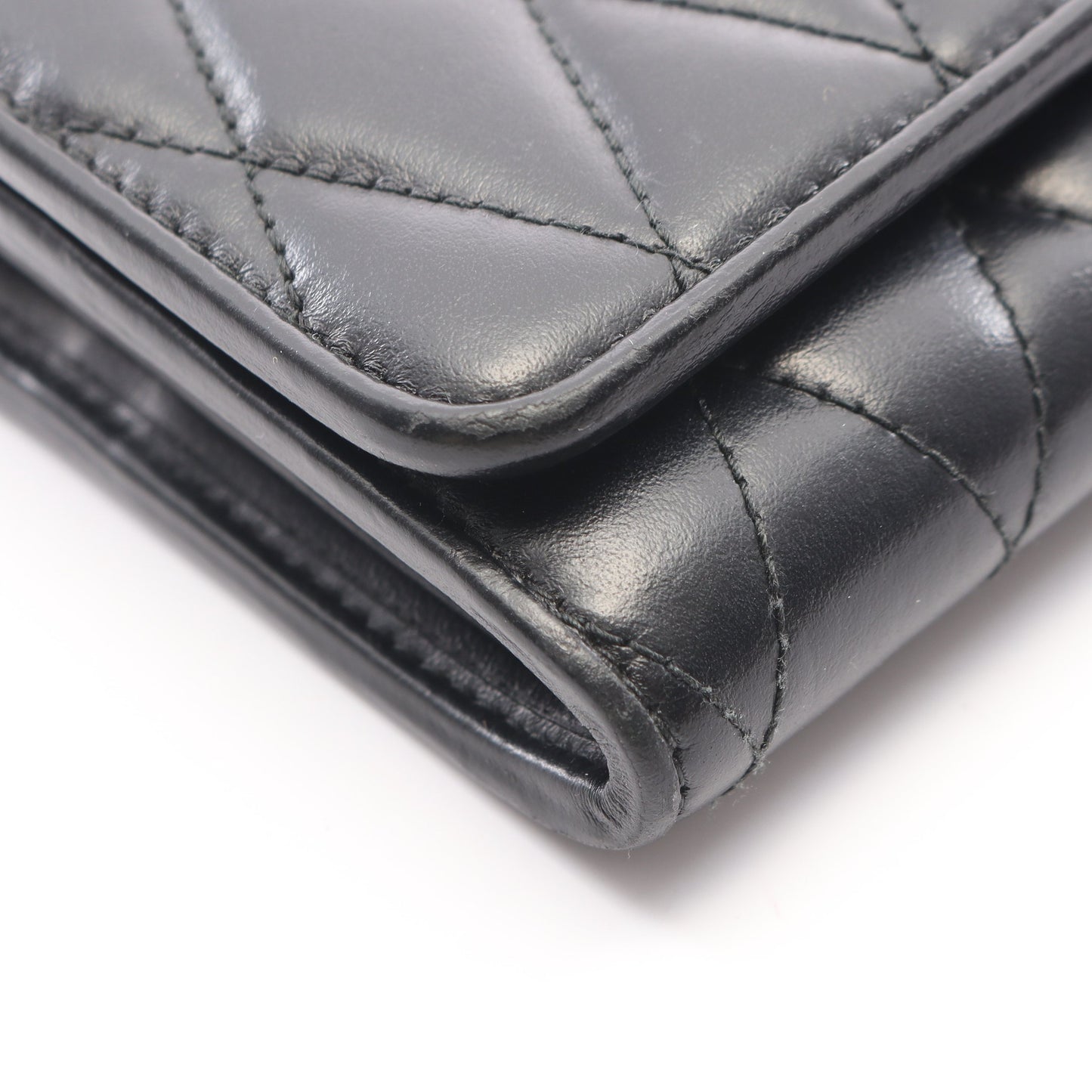 SOFT CALF BIKER 二つ折り長財布 レザー ブラック ミュウミュウ 財布・小物 miu miu