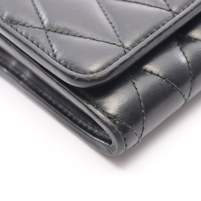 SOFT CALF BIKER 二つ折り長財布 レザー ブラック ミュウミュウ 財布・小物 miu miu