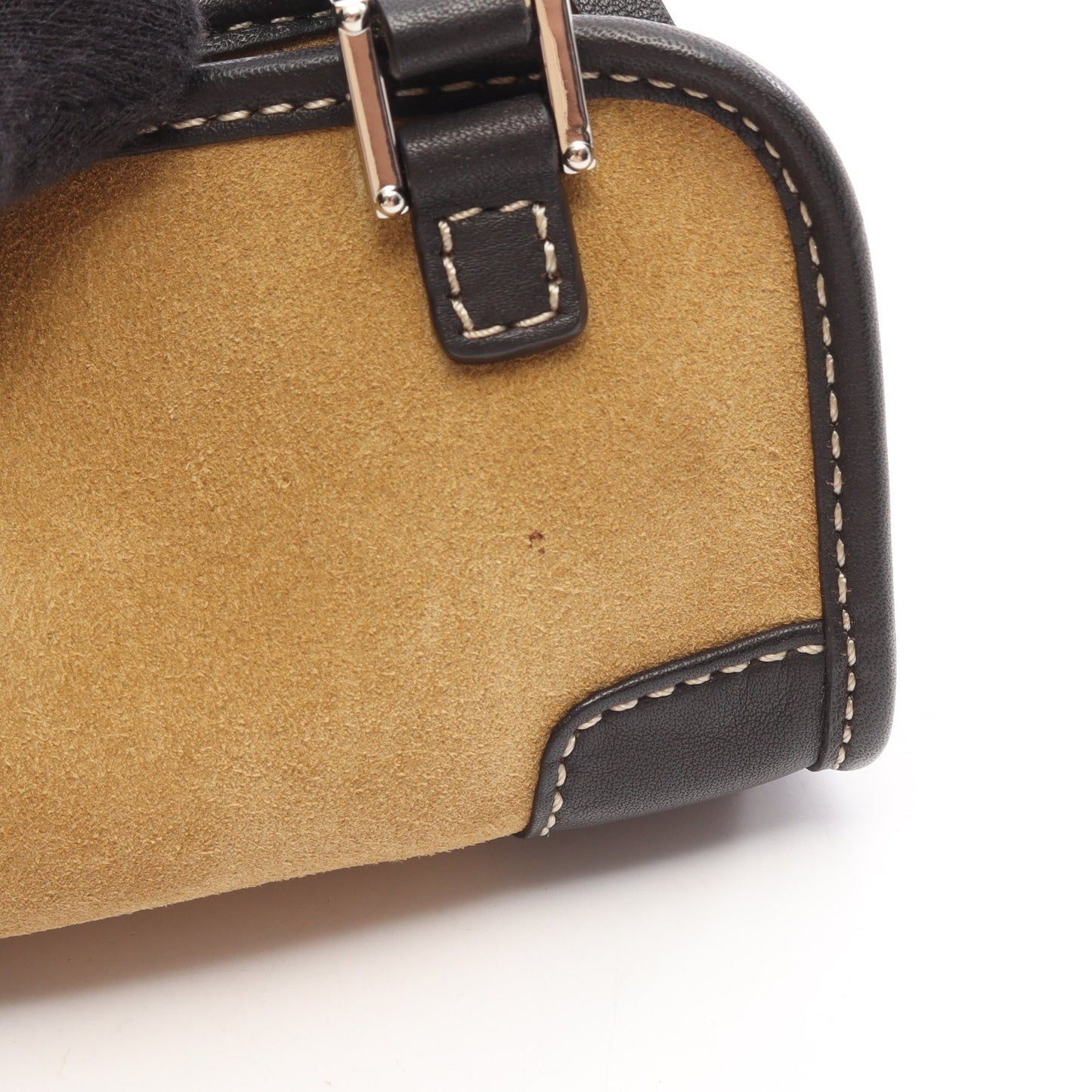 アマソナ マイクロ ミニ ハンドバッグ スエード レザー ベージュ ブラック ロエベ バッグ LOEWE