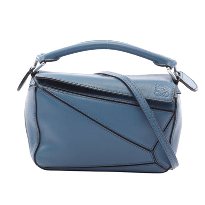 パズルバッグ ミニ ハンドバッグ レザー ダークブルー ロエベ バッグ LOEWE