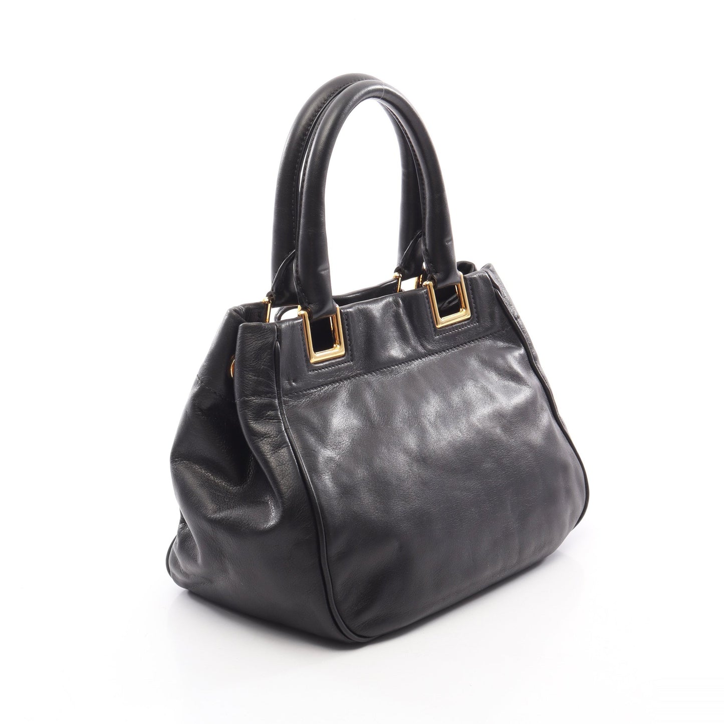 リボン 2WAY ハンドバッグ レザー ブラック プラダ バッグ PRADA