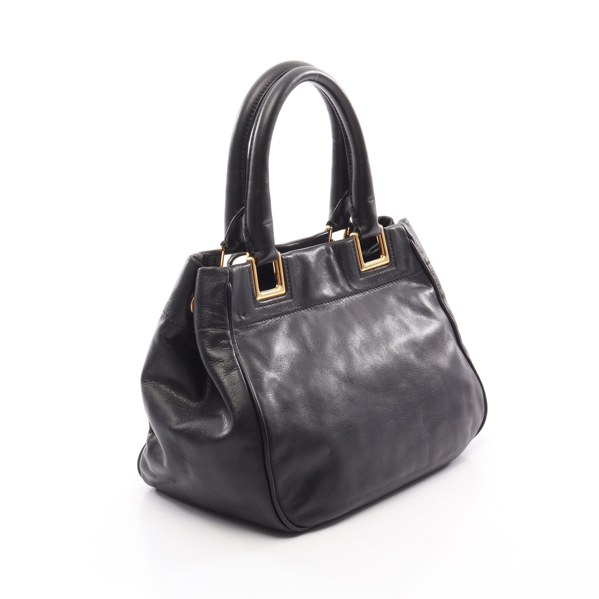 リボン 2WAY ハンドバッグ レザー ブラック プラダ バッグ PRADA
