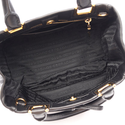 リボン 2WAY ハンドバッグ レザー ブラック プラダ バッグ PRADA
