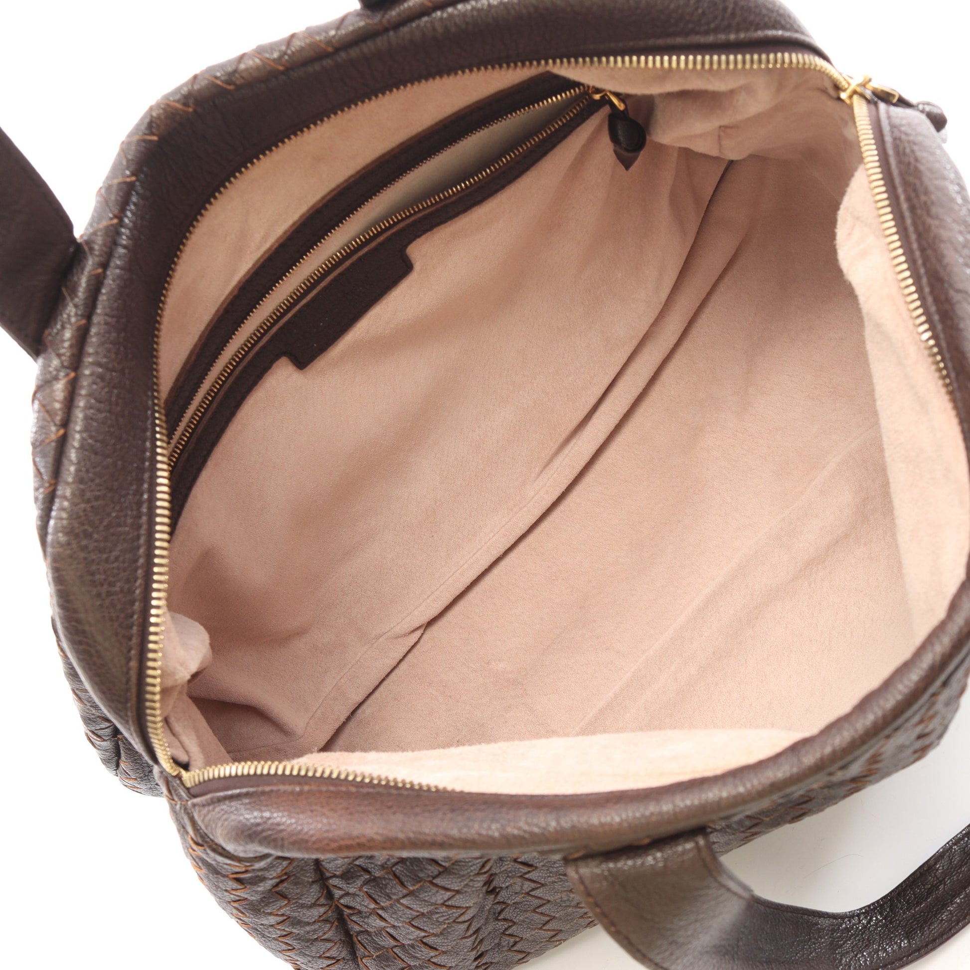イントレチャート ハンドバッグ トートバッグ レザー ダークブラウン ボッテガヴェネタ バッグ BOTTEGA VENETA