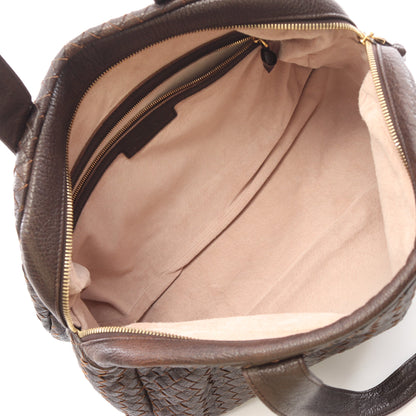 イントレチャート ハンドバッグ トートバッグ レザー ダークブラウン ボッテガヴェネタ バッグ BOTTEGA VENETA