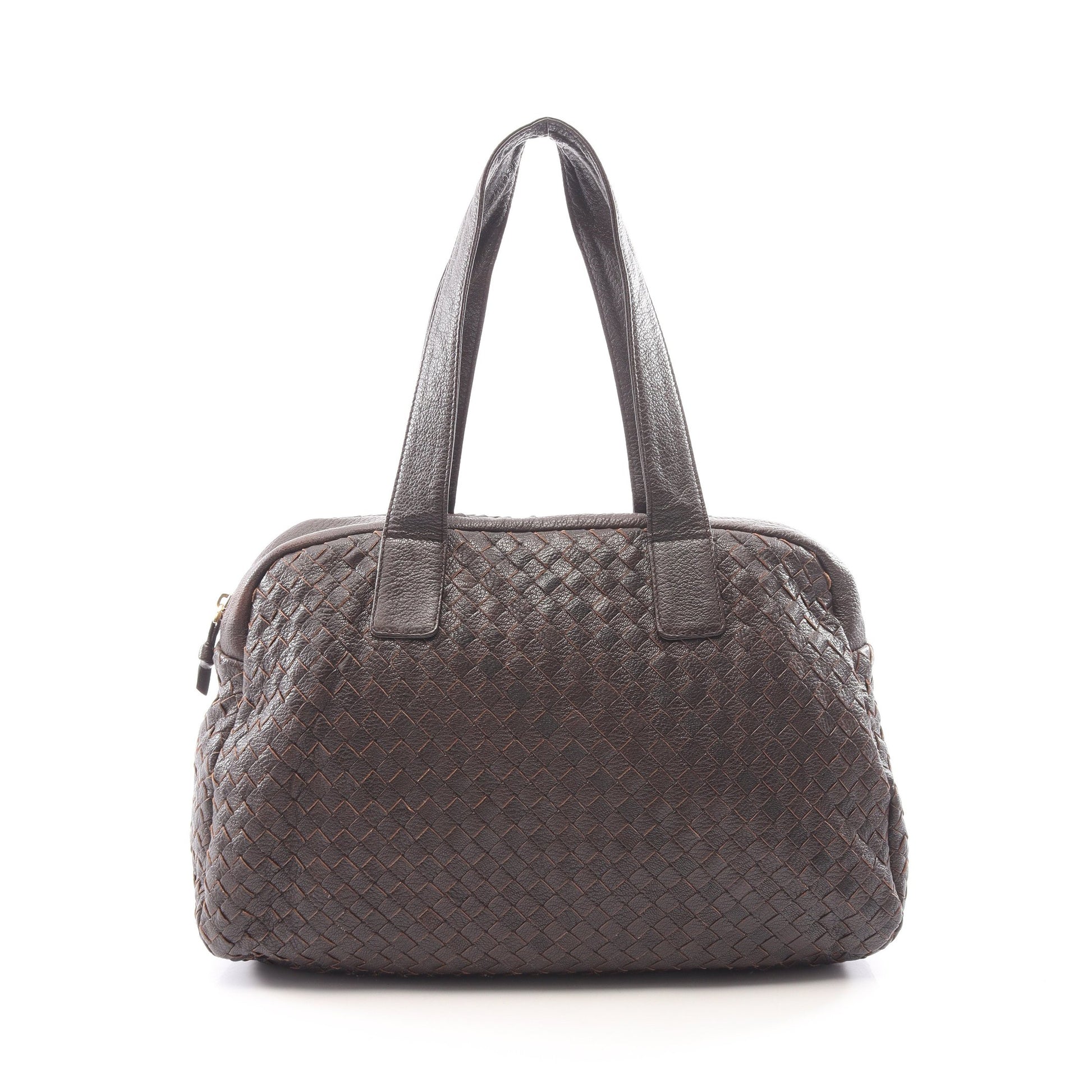 イントレチャート ハンドバッグ トートバッグ レザー ダークブラウン ボッテガヴェネタ バッグ BOTTEGA VENETA