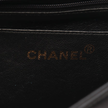 マトラッセ ダイアナフラップ チェーンショルダーバッグ ラムスキン ブラック ゴールド金具 シャネル バッグ CHANEL