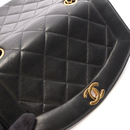 マトラッセ ダイアナフラップ チェーンショルダーバッグ ラムスキン ブラック ゴールド金具 シャネル バッグ CHANEL