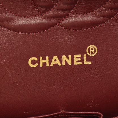 マトラッセ Wフラップ Wチェーンショルダーバッグ ラムスキン ブラック ゴールド金具 ヴィンテージ シャネル バッグ CHANEL
