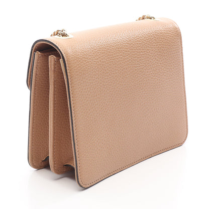 インターロッキングG チェーンショルダーバッグ レザー グレーベージュ グッチ バッグ GUCCI