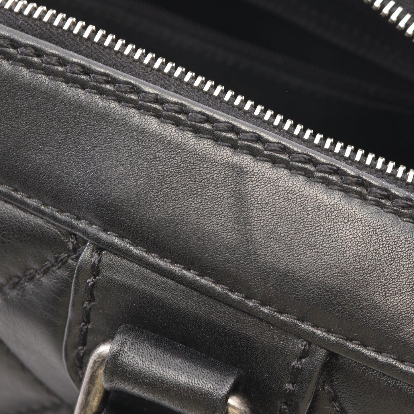 ワイルドステッチ ハンドバッグ レザー ブラック シルバー金具 シャネル バッグ CHANEL