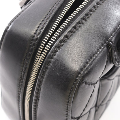 ワイルドステッチ ハンドバッグ レザー ブラック シルバー金具 シャネル バッグ CHANEL