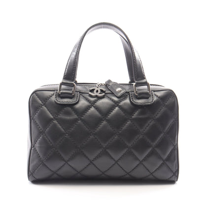 ワイルドステッチ ハンドバッグ レザー ブラック シルバー金具 シャネル バッグ CHANEL