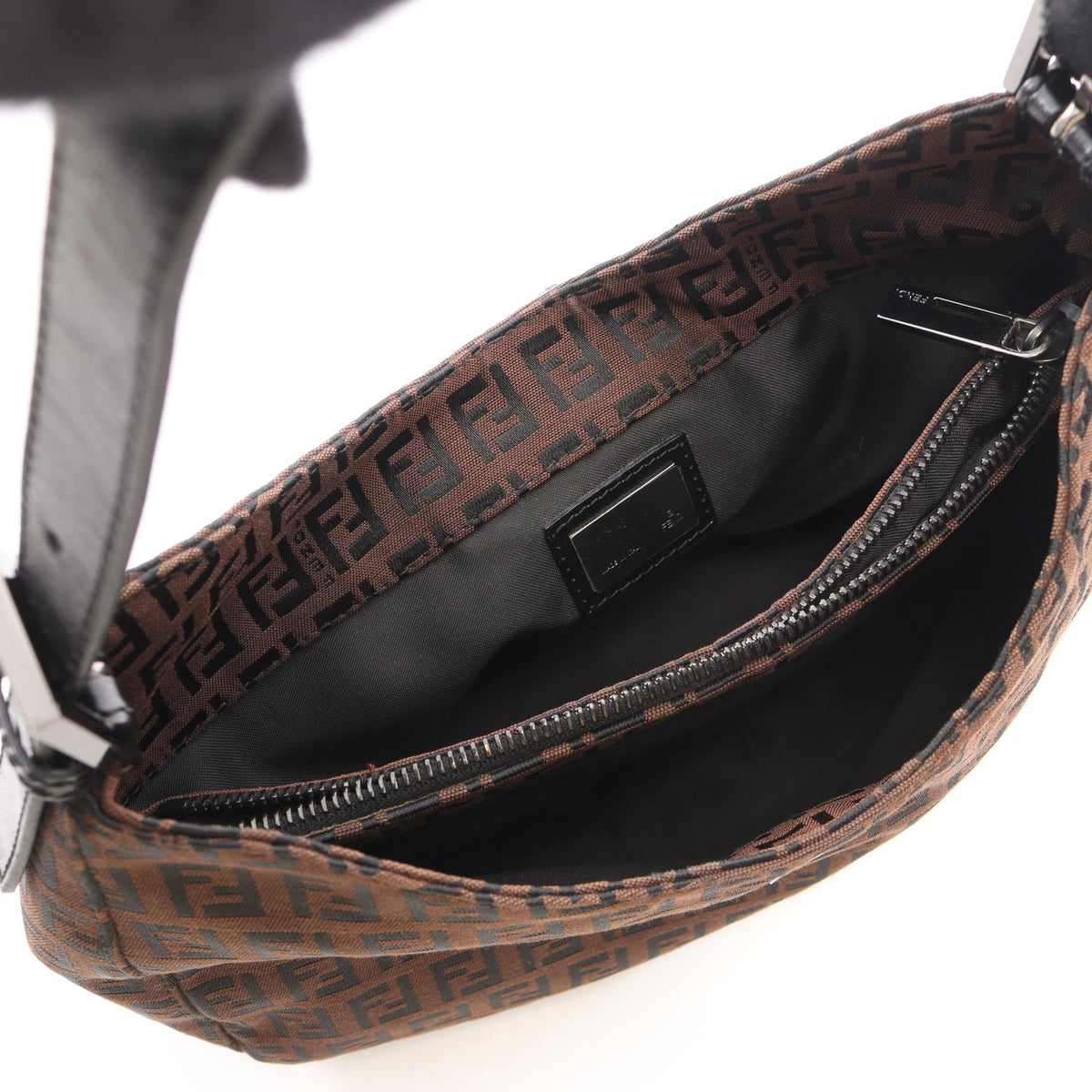 ズッキーノ ワンショルダーバッグ キャンバス レザー ブラウン ブラック フェンディ バッグ FENDI