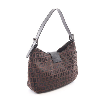 ズッキーノ ワンショルダーバッグ キャンバス レザー ブラウン ブラック フェンディ バッグ FENDI