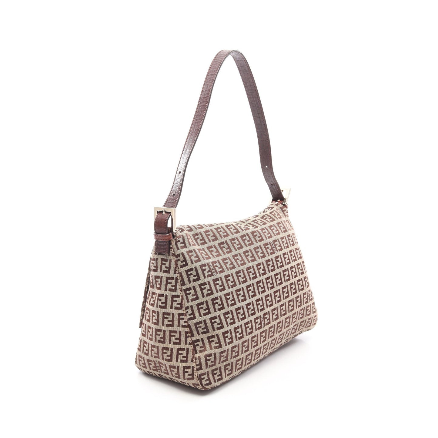 マンマバケット ズッキーノ ワンショルダーバッグ キャンバス レザー ベージュ ブラウン フェンディ バッグ FENDI
