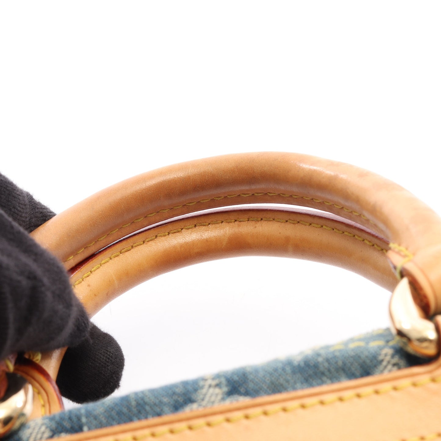 ネオスピーディ モノグラムデニム ハンドバッグ デニム レザー ブルー ルイヴィトン バッグ LOUIS VUITTON