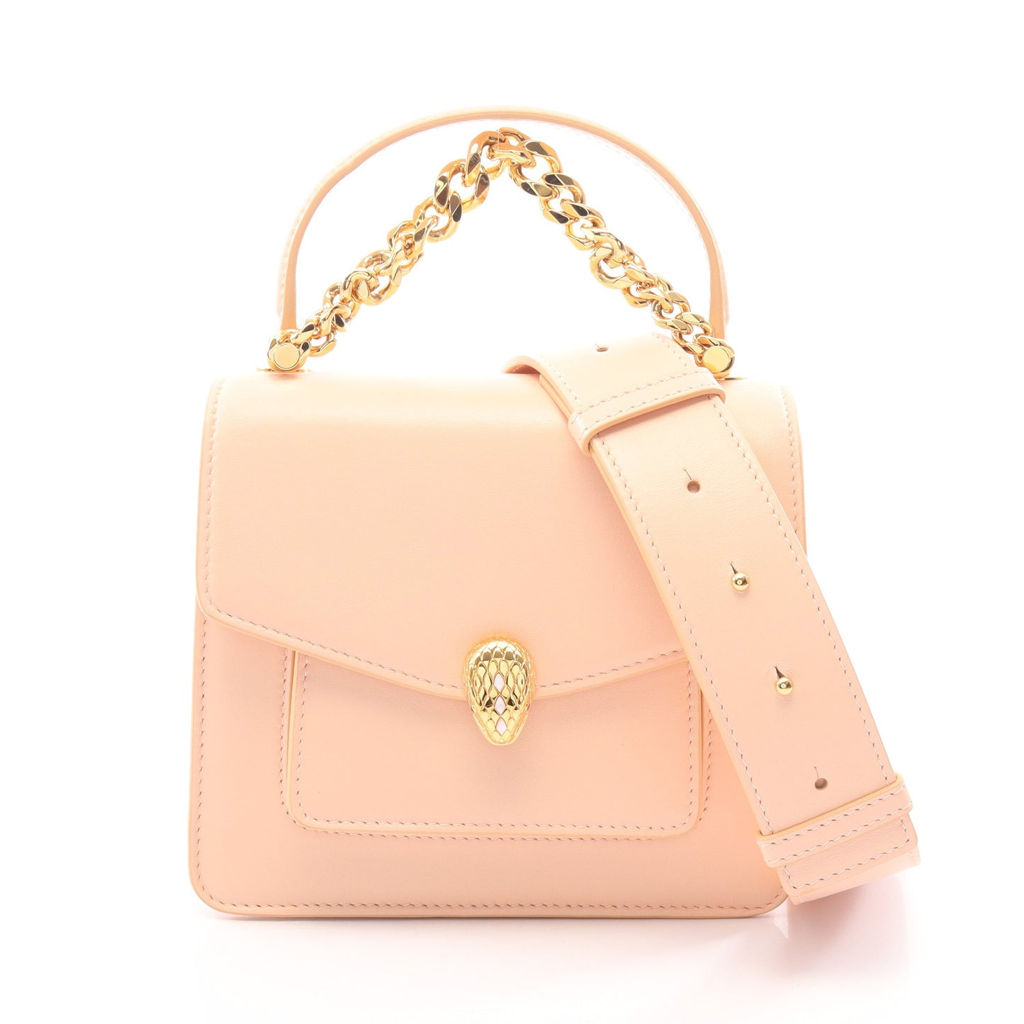 セルペンティ フォーエバー 2WAY ハンドバッグ レザー ライトピンク ブルガリ バッグ BVLGARI