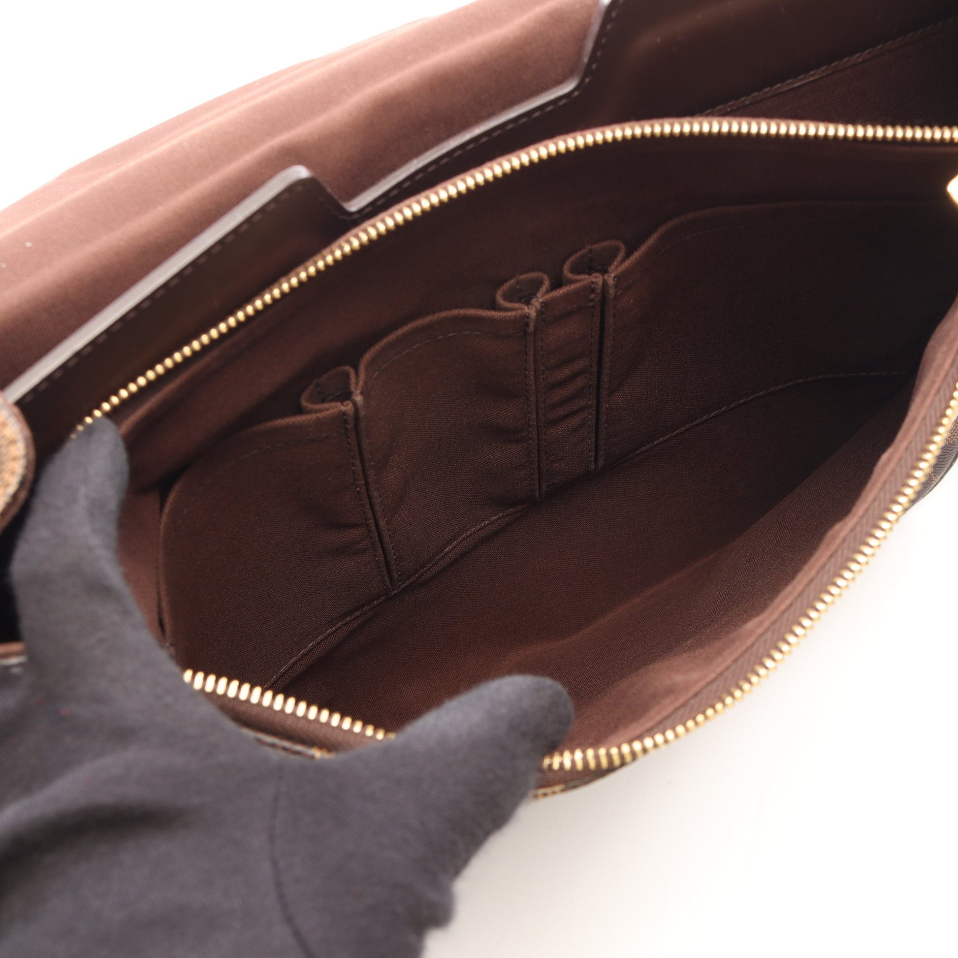 スペンサー ダミエエベヌ ショルダーバッグ PVC レザー ブラウン ルイヴィトン バッグ LOUIS VUITTON