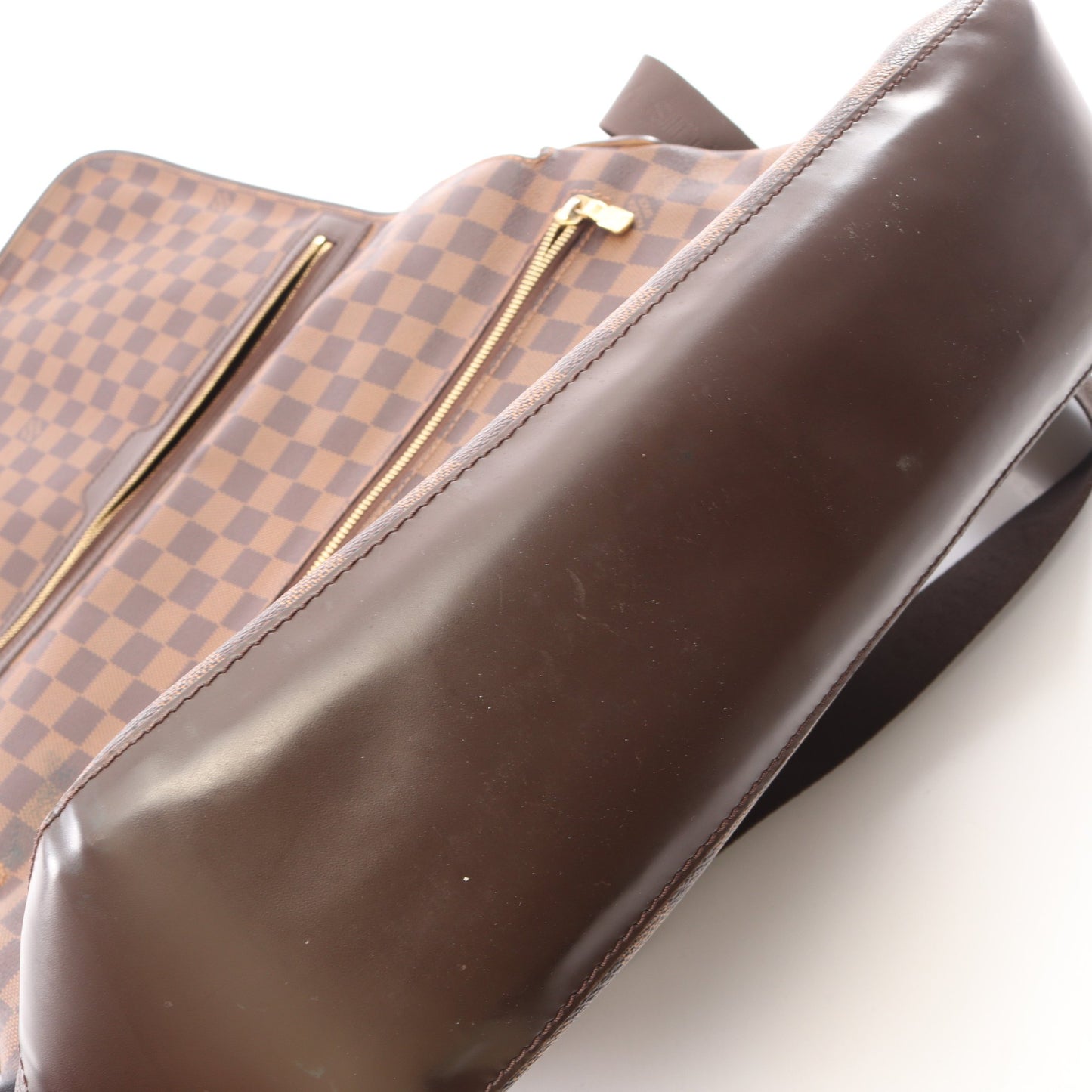 スペンサー ダミエエベヌ ショルダーバッグ PVC レザー ブラウン ルイヴィトン バッグ LOUIS VUITTON