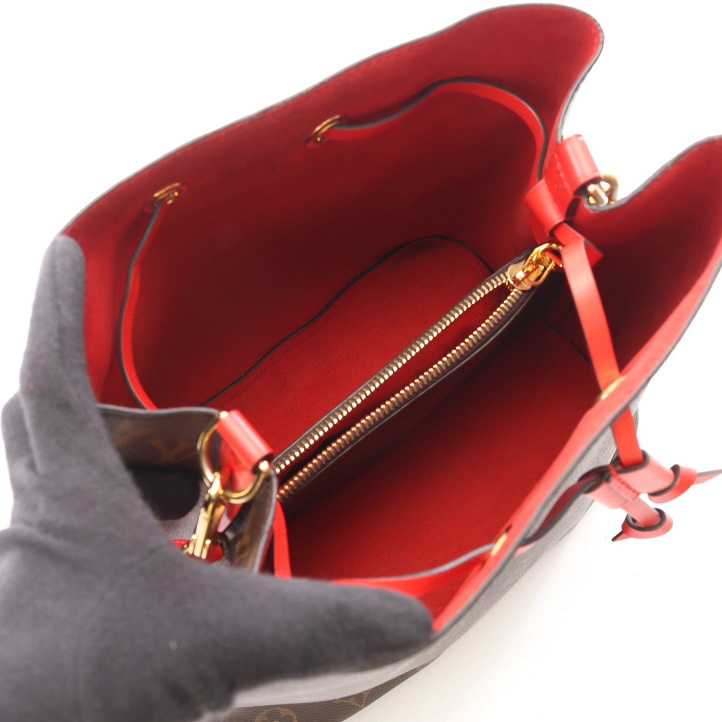 ネオノエ モノグラム コクリコ ショルダーバッグ PVC レザー ブラウン レッド ルイヴィトン バッグ LOUIS VUITTON