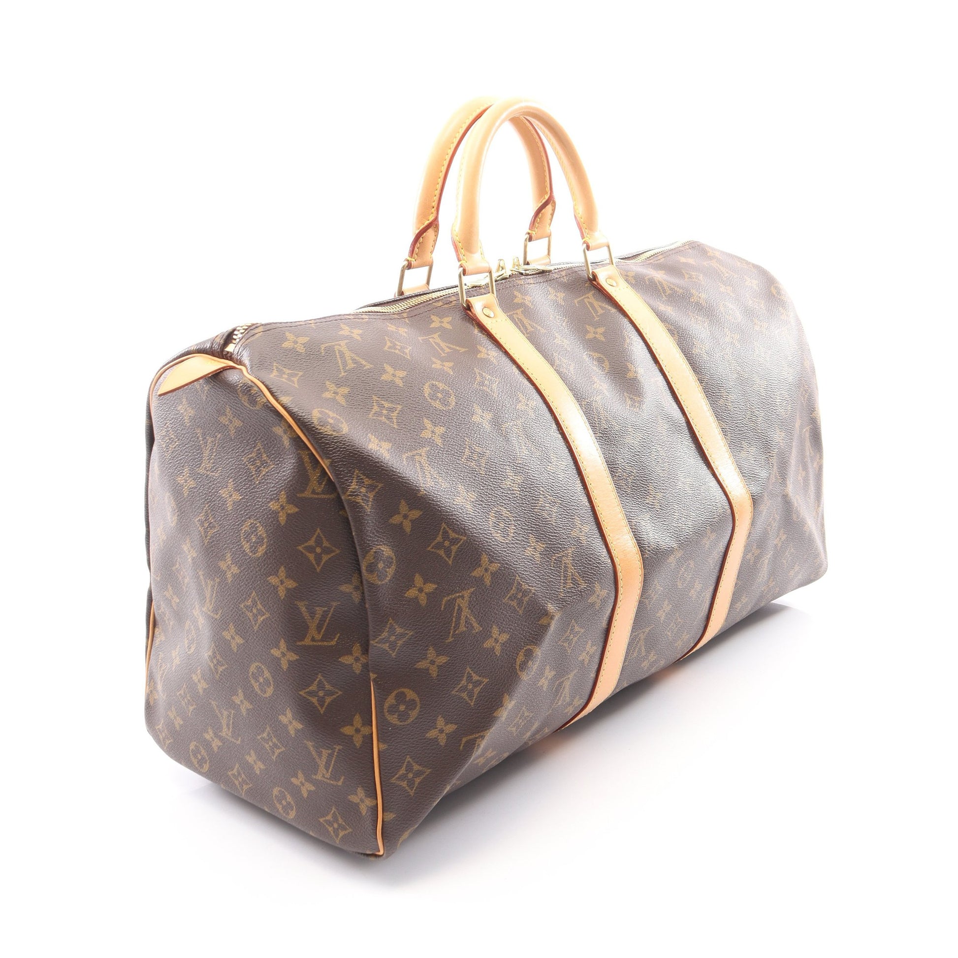 キーポル50 モノグラム ボストンバッグ PVC レザー ブラウン ルイヴィトン バッグ LOUIS VUITTON