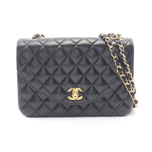 マトラッセ チェーンショルダーバッグ ラムスキン ブラック ゴールド金具 シャネル バッグ CHANEL