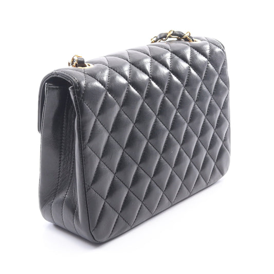 マトラッセ チェーンショルダーバッグ ラムスキン ブラック ゴールド金具 シャネル バッグ CHANEL