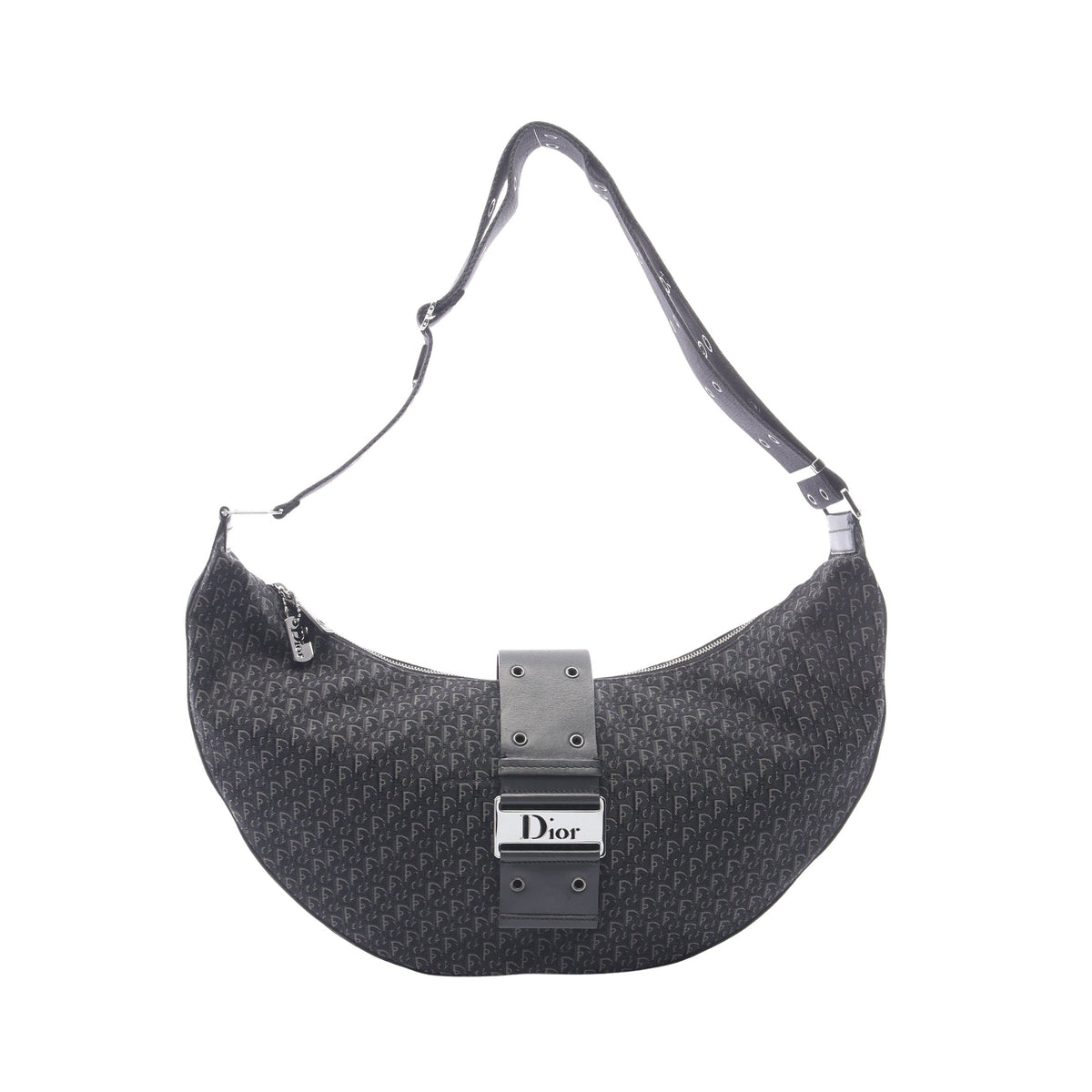 ストリートシック トロッター ワンショルダーバッグ キャンバス レザー ブラック グレー クリスチャンディオール バッグ Christian Dior