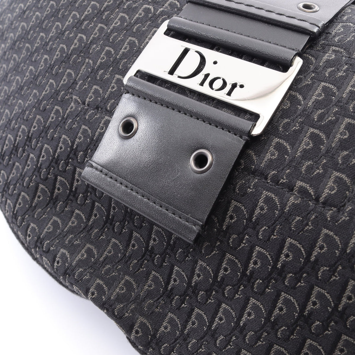 ストリートシック トロッター ワンショルダーバッグ キャンバス レザー ブラック グレー クリスチャンディオール バッグ Christian Dior