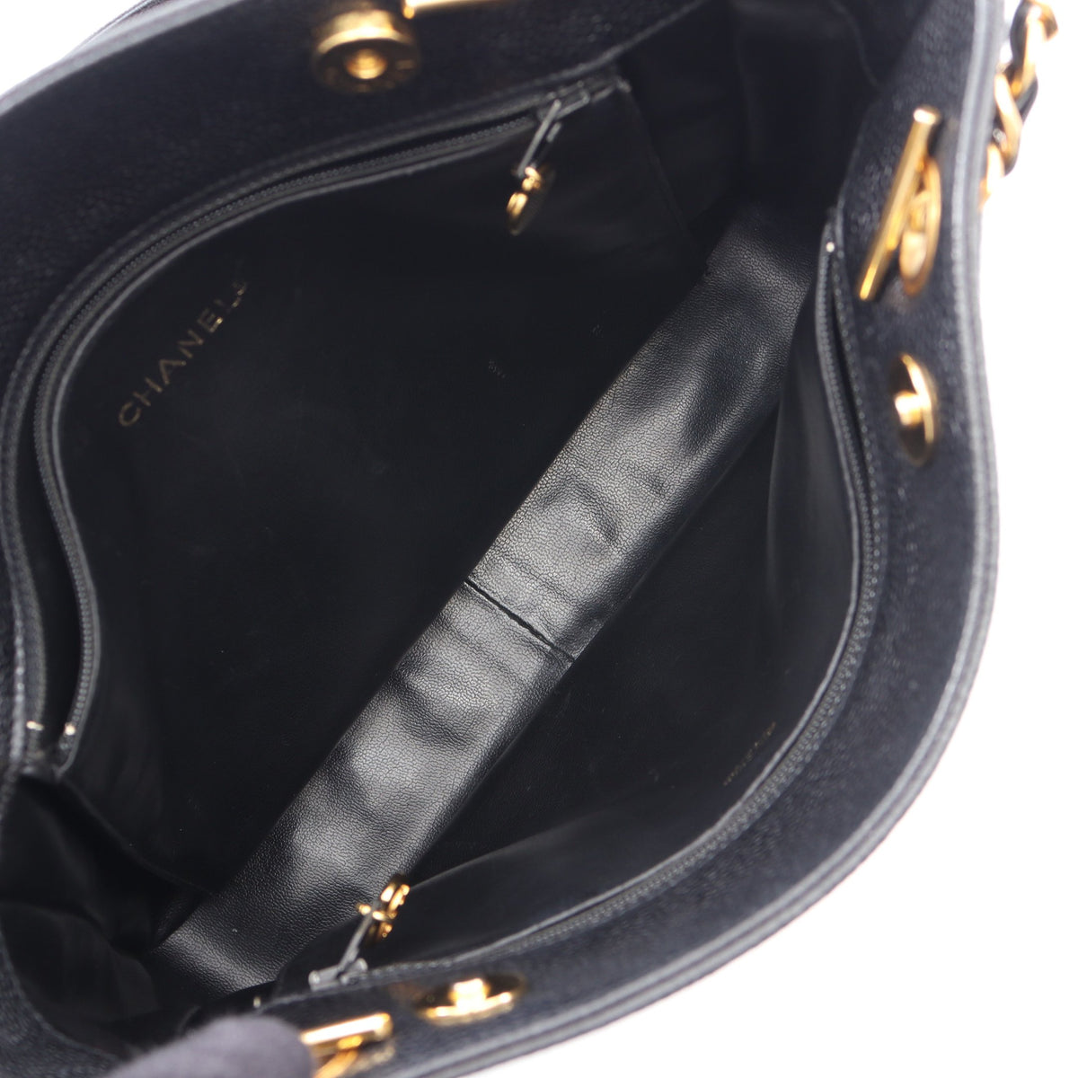 トリプルココ ショルダーバッグ トートバッグ キャビアスキン ブラック ゴールド金具 シャネル バッグ CHANEL