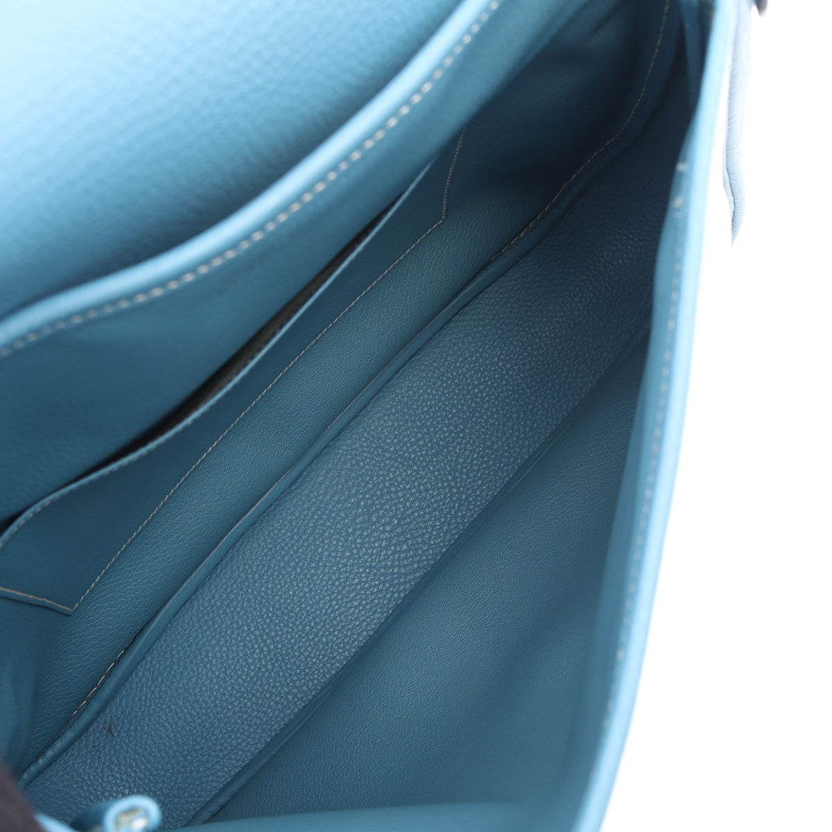 クリスティーヌ ブルージーン ショルダーバッグ トリヨンクレマス トワルアッシュ ブルー オフホワイト シルバー金具 □D刻印 エルメス バッグ HERMES
