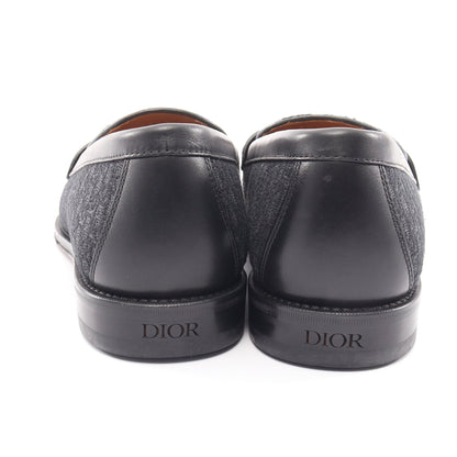 Dior Granville オブリークジャカード ドレスシューズ ローファー キャンバス レザー ブラック ディオール