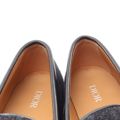 Dior Granville オブリークジャカード ドレスシューズ ローファー キャンバス レザー ブラック ディオール