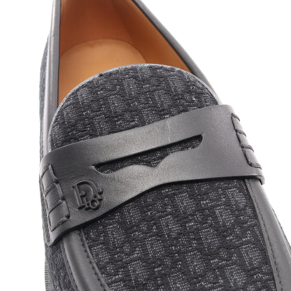 Dior Granville オブリークジャカード ドレスシューズ ローファー キャンバス レザー ブラック ディオール
