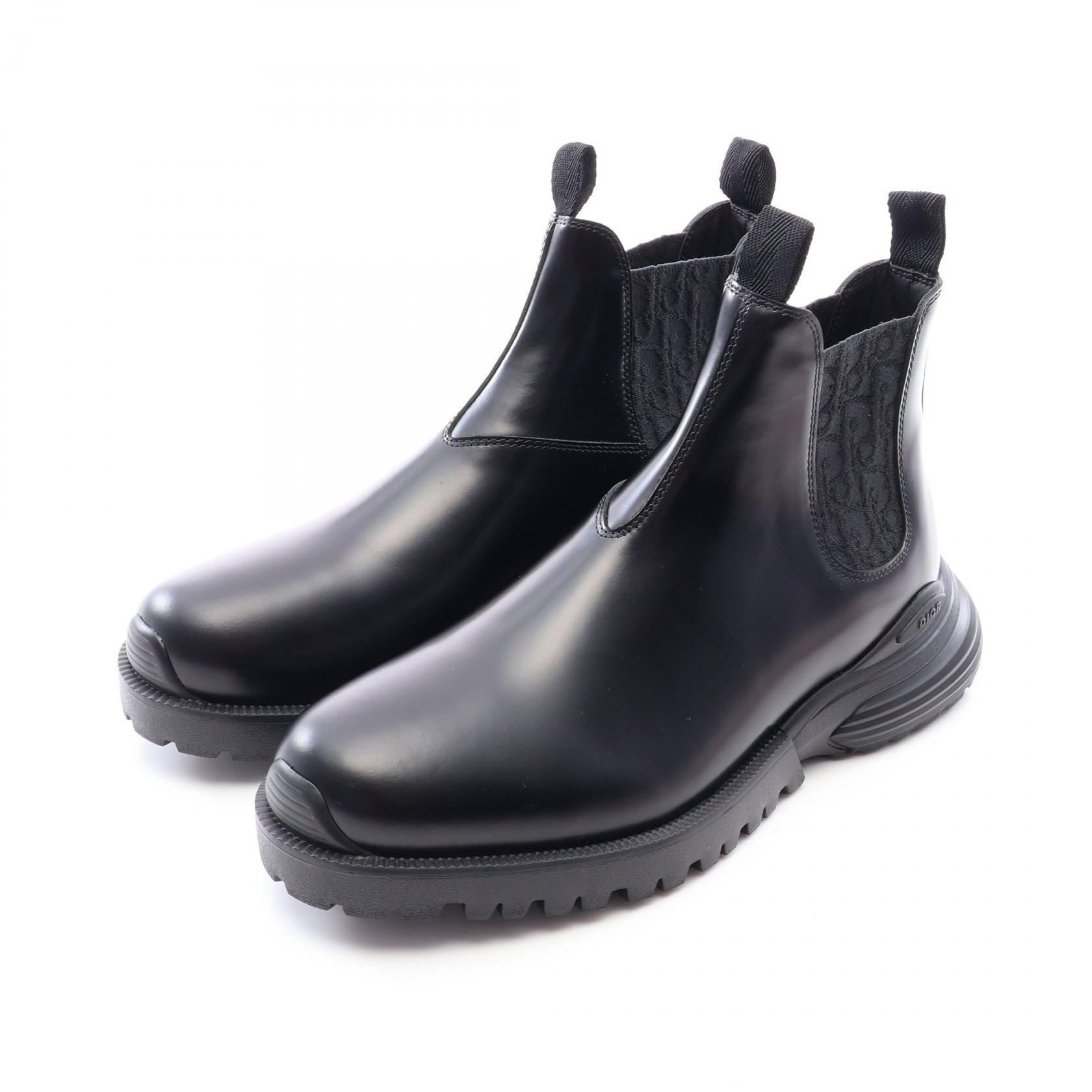 Dior Combat オブリーク ショート サイドゴアブーツ レザー ブラック ディオール シューズ DIOR