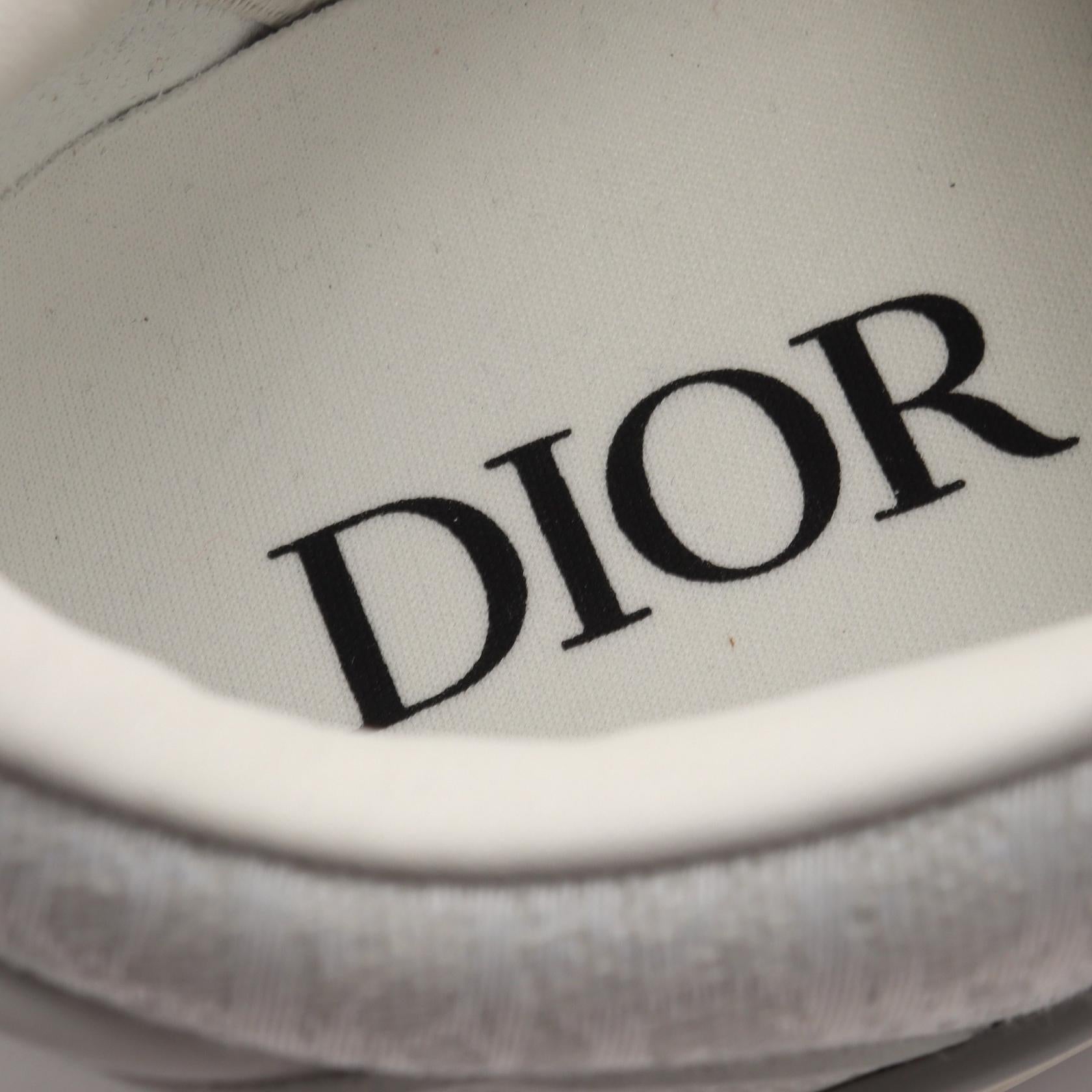 B33 オブリーク スニーカー ファブリック レザー ホワイト ライトグレー ディオール シューズ DIOR