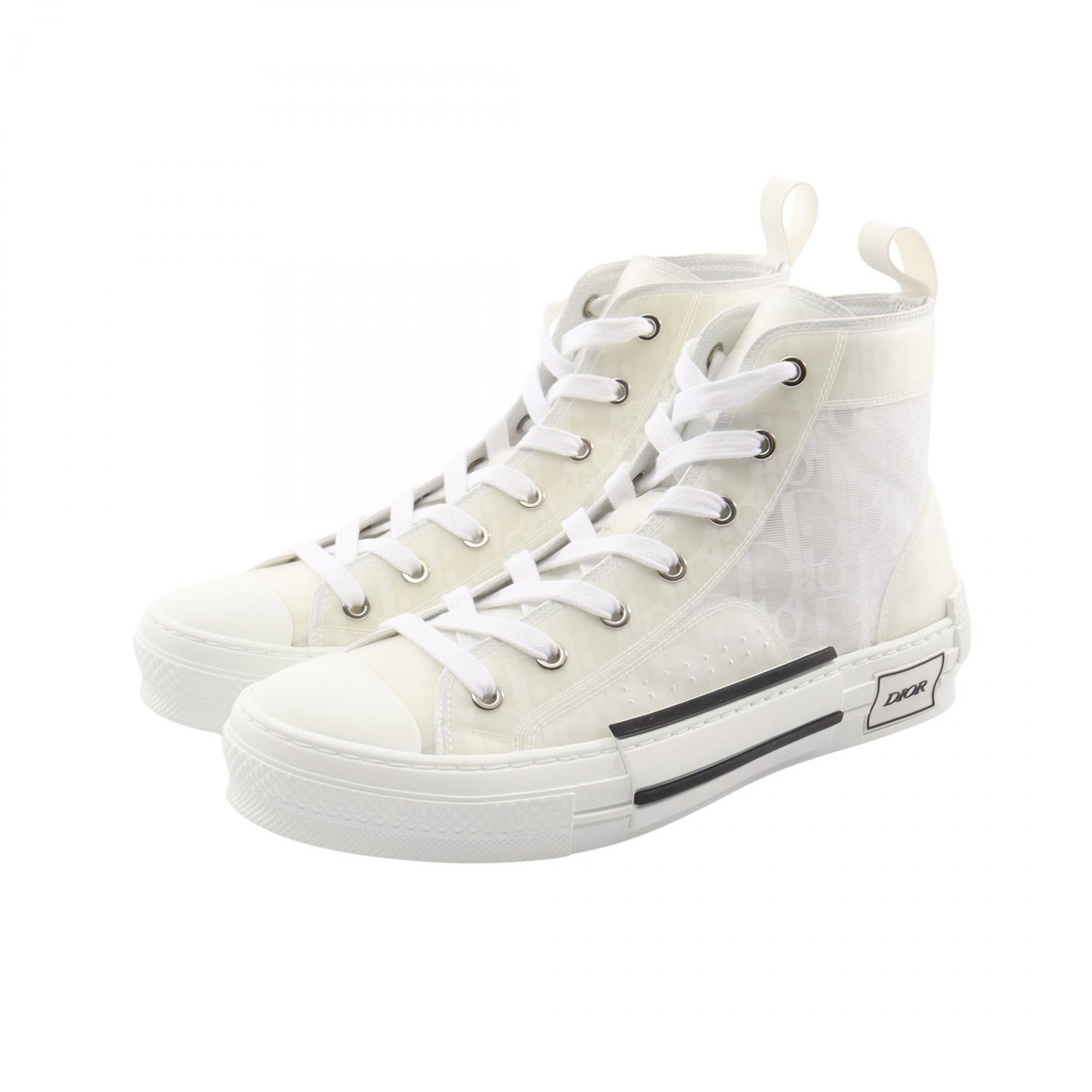 B23 HIGH オブリーク ハイカットスニーカー メッシュ ホワイト ディオール シューズ DIOR