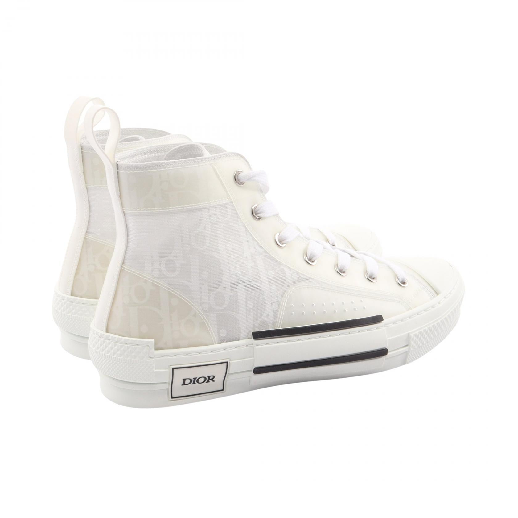 B23 HIGH オブリーク ハイカットスニーカー メッシュ ホワイト ディオール シューズ DIOR