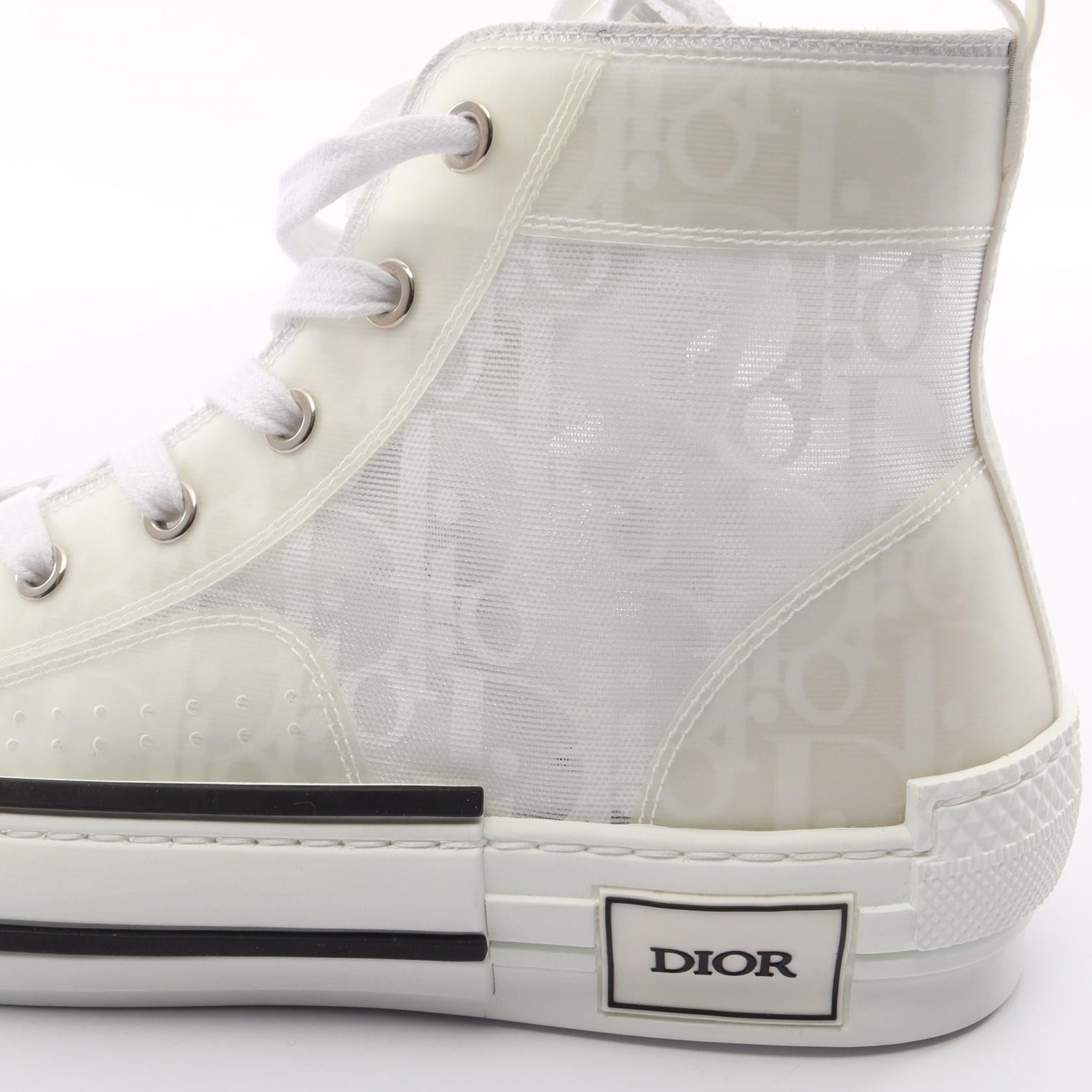 B23 HIGH オブリーク ハイカットスニーカー メッシュ ホワイト ディオール シューズ DIOR
