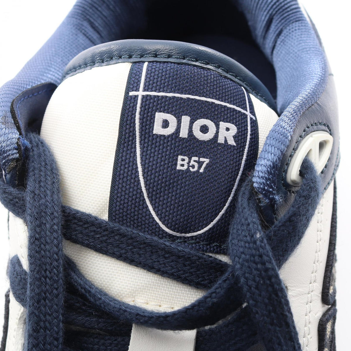 B57 ドリブル ロートップスニーカー オブリークジャカード スニーカー レザー ホワイト ネイビー ディオール シューズ DIOR
