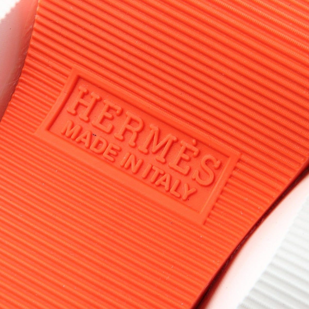 ECLAIR エクレール スリッポン スニーカー ニットファブリック ホワイト オレンジ エルメス シューズ HERMES