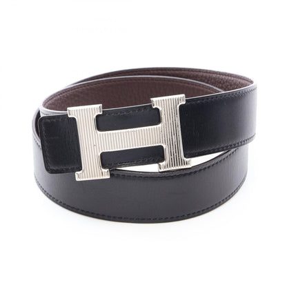 コンスタンス Hベルト リバーシブル ベルト レザー ブラック ダークブラウン シルバー金具 □Q刻印 エルメス 財布・小物 HERMES
