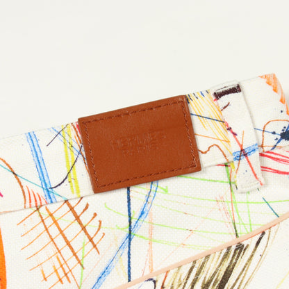 総柄 ショート パンツ コットン ホワイト マルチカラー エルメス ボトムス HERMES