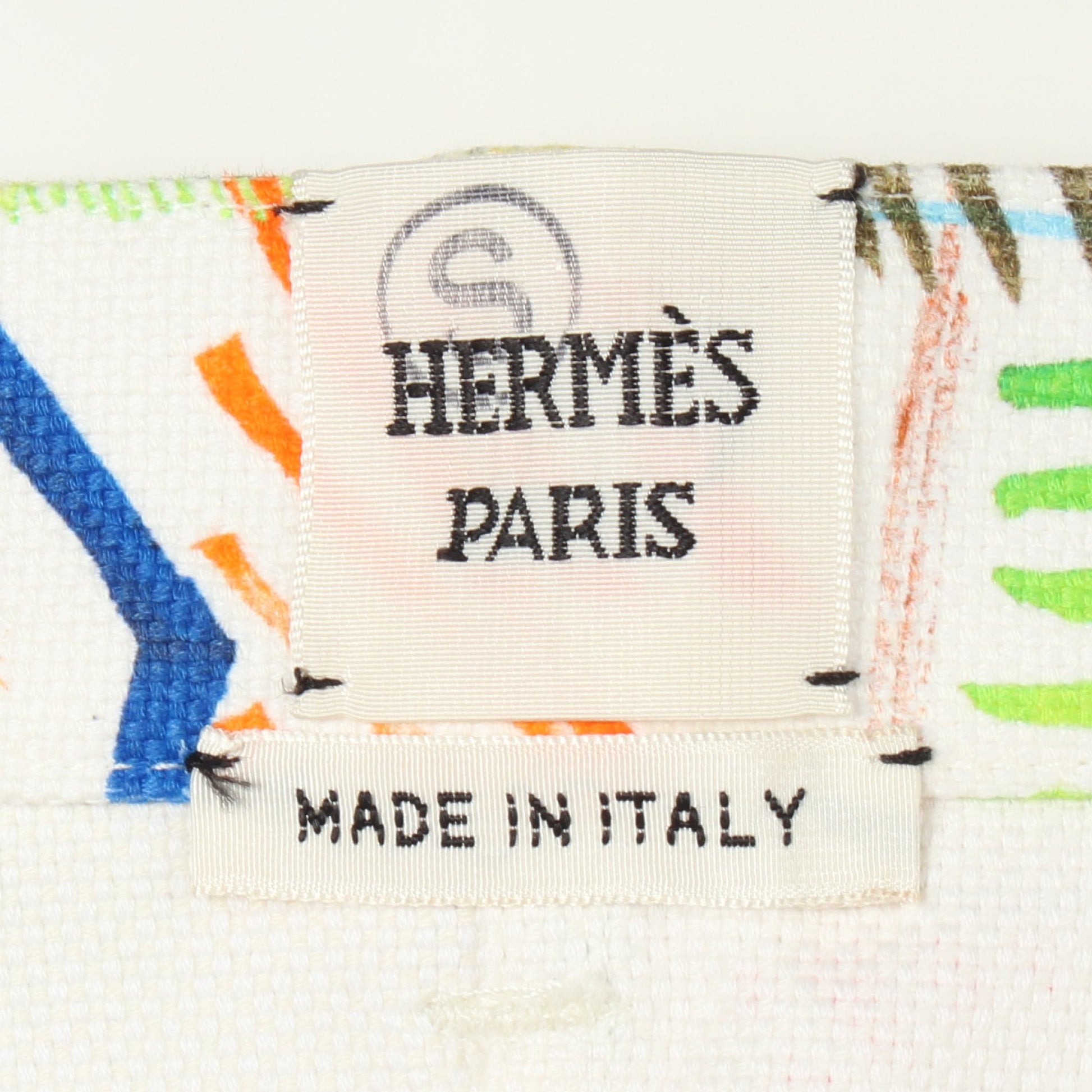 総柄 ショート パンツ コットン ホワイト マルチカラー エルメス ボトムス HERMES