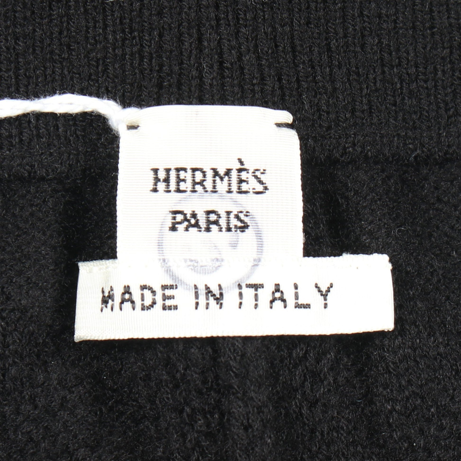 Hロゴ ニット イージーパンツ ウール ブラック エルメス ボトムス HERMES