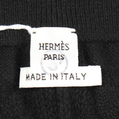 Hロゴ ニット イージーパンツ ウール ブラック エルメス ボトムス HERMES