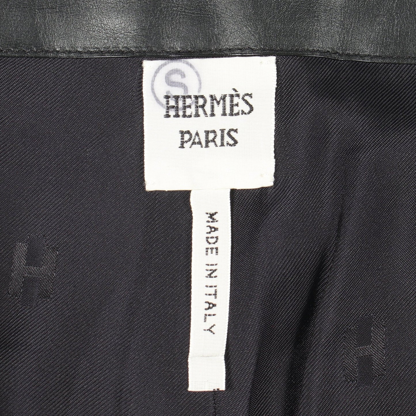 ベルト付き パンツ レザー ブラック エルメス ボトムス HERMES