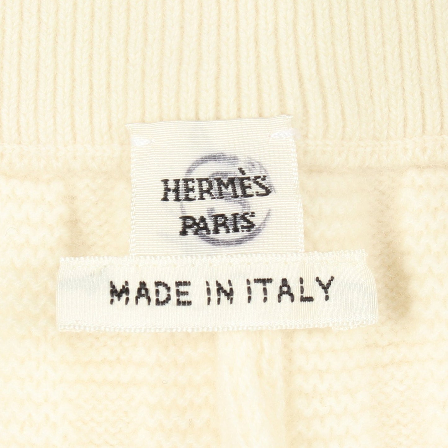 Hモチーフ ニット イージーパンツ ウール オフホワイト エルメス ボトムス HERMES